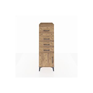 Kronos Dolap 4 Çekmeceli Tek Kapaklı 44x59x134 Çam-çam