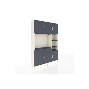 Arges Gardrop 10 Raflı 6 Kapaklı 132x30x195 Aytaşı-antrasit