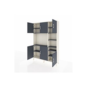 Arges Gardrop 10 Raflı 6 Kapaklı 132x30x195 Aytaşı-antrasit