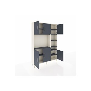 Arges Gardrop 10 Raflı 6 Kapaklı 132x30x195 Aytaşı-antrasit