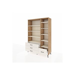 Hyperion Gardrop 9 Raflı 4 Çekmeceli  132x44x195 Çam-aytaşı