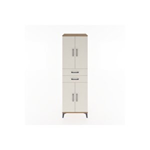 Hyperion Dolap 4 Raflı 2 Çekmeceli 4 Kapaklı 60x44x195 Çam-aytaşı
