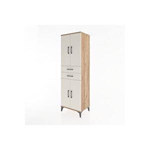 Hyperion Dolap 4 Raflı 2 Çekmeceli 4 Kapaklı 60x44x195 Çam-aytaşı