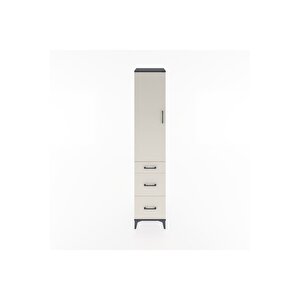 Hyperion Dolap 2 Raflı 3 Çekmeceli Tek Askılı 44x44x221 Antrasit-aytaşı