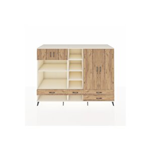 Kronos Dolap 12 Raflı 4 Çekmeceli 4 Kapaklı 220x59x163 Aytaşı-çam