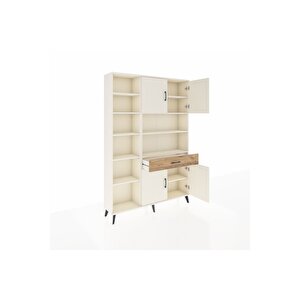 Arges Dolap 10 Raflı Tek Çekmeceli 4 Kapaklı 132x30x195 Aytaşı-aytaşı/çam