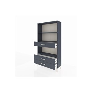 Arges Dolap 3 Raflı 3 Çekmeceli 88x30x163 Antrasit-antrasit