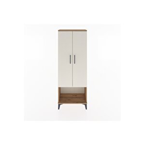 Arges Dolap Tek Raflı 2 Kapaklı Tek Askılı 60x30x163 Çam-aytaşı