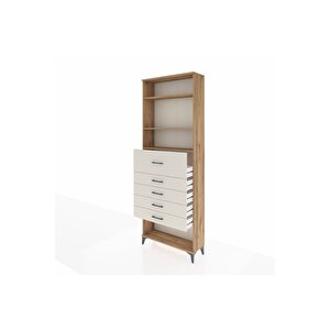 Arges Dolap 3 Raflı 5 Çekmeceli 88x30x243 Çam-aytaşı