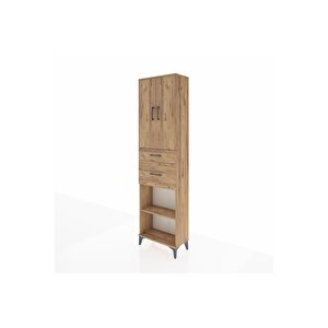 Arges Dolap 4 Raflı 2 Çekmeceli 2 Kapaklı 60x30x221 Çam-çam