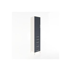 Hyperion Dolap 2 Raflı 5 Çekmeceli Tek Askılı 44x44x221 Aytaşı-antrasit