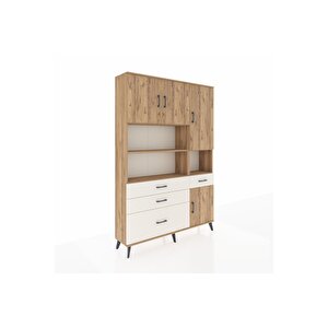 Arges Dolap 9 Raflı 4 Çekmeceli 4 Kapaklı 132x30x195 Çam-çam/aytaşı