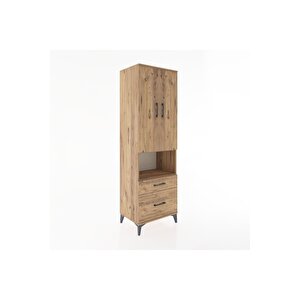 Hyperion Dolap 4 Raflı 2 Çekmeceli 2 Kapaklı 60x44x195 Çam-çam