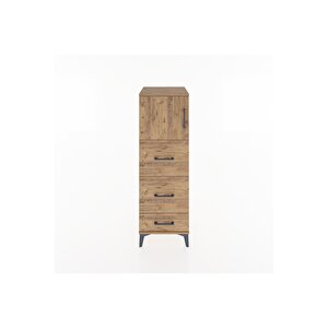 Hyperion Dolap Tek Raflı 3 Çekmeceli Tek Kapaklı 44x44x134 Çam-çam