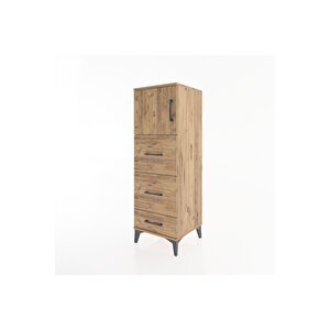 Hyperion Dolap Tek Raflı 3 Çekmeceli Tek Kapaklı 44x44x134 Çam-çam