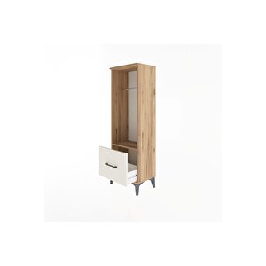 Arges Dolap Tek Raflı Tek Çekmeceli Tek Askılı 44x30x134 Çam-aytaşı