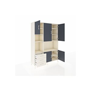 Hyperion Dolap 9 Raflı 3 Çekmeceli 5 Kapaklı 132x44x195 Aytaşı-antrasit/aytaşı