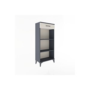 Arges Dolap 2 Raflı Tek Çekmeceli 60x30x134 Antrasit-aytaşı