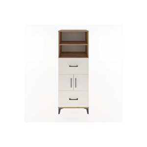 Hyperion Dolap 3 Raflı 2 Çekmeceli 2 Kapaklı 60x44x163 Çam-aytaşı