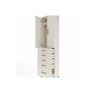 Arges Dolap 2 Raflı 5 Çekmeceli Tek Askılı 60x30x221 Aytaşı-aytaşı