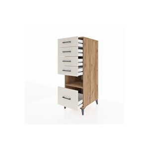 Kronos Dolap Tek Raflı 5 Çekmeceli 44x59x134 Çam-aytaşı