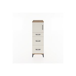 Hyperion Dolap Tek Raflı 3 Çekmeceli Tek Kapaklı 44x44x134 Çam-aytaşı