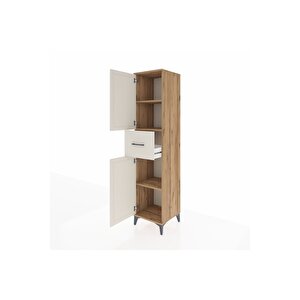 Hyperion Dolap 3 Raflı Tek Çekmeceli 2 Kapaklı 44x44x195 Çam-aytaşı