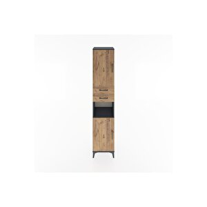 Hyperion Dolap 4 Raflı 2 Çekmeceli 2 Kapaklı 44x44x221 Antrasit-çam