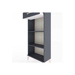 Hyperion Dolap 2 Raflı Tek Çekmeceli 60x44x134 Antrasit-antrasit