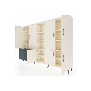 Arges Dolap 11 Raflı 3 Çekmeceli 7 Kapaklı 220x30x163 Aytaşı-aytaşı/antrasit