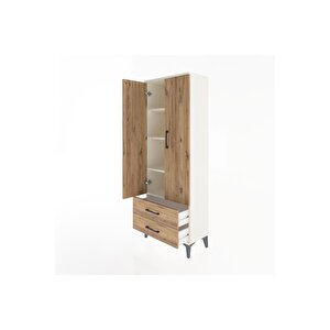 Arges Dolap 4 Raflı 2 Çekmeceli 2 Kapaklı 60x30x163 Aytaşı-çam