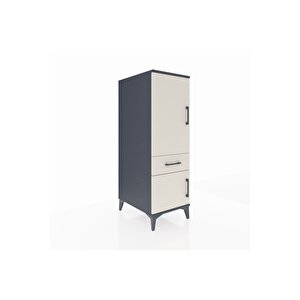 Kronos Dolap 2 Raflı Tek Çekmeceli 2 Kapaklı 44x59x134 Antrasit-aytaşı