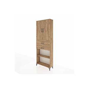 Arges Dolap 4 Raflı 2 Çekmeceli 2 Kapaklı 88x30x243 Çam-çam