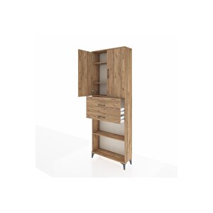 Arges Dolap 4 Raflı 2 Çekmeceli 2 Kapaklı 88x30x243 Çam-çam