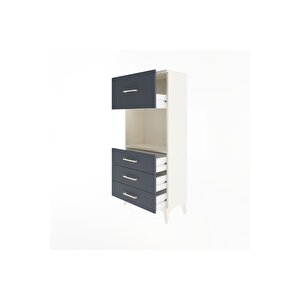 Arges Dolap Tek Raflı 4 Çekmeceli 60x30x134 Aytaşı-antrasit