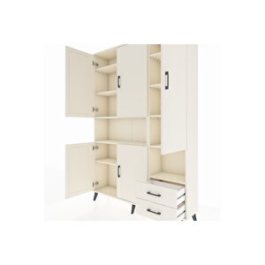 Arges Gardrop 10 Raflı 2 Çekmeceli 5 Kapaklı 132x30x195 Aytaşı-aytaşı