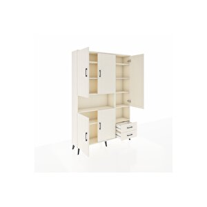 Arges Gardrop 10 Raflı 2 Çekmeceli 5 Kapaklı 132x30x195 Aytaşı-aytaşı