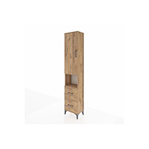 Arges Dolap 4 Raflı 2 Çekmeceli Tek Kapaklı 44x30x221 Çam-çam