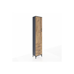 Arges Dolap 2 Raflı 3 Çekmeceli Tek Askılı 44x30x221 Antrasit-çam