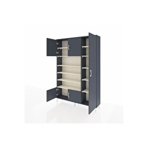 Arges Dolap 11 Raflı 5 Kapaklı 132x30x195 Antrasit-antrasit/aytaşı