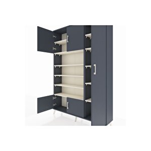 Arges Dolap 11 Raflı 5 Kapaklı 132x30x195 Antrasit-antrasit/aytaşı