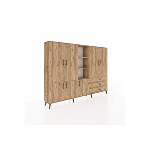 Arges Dolap 11 Raflı 3 Çekmeceli 7 Kapaklı 220x30x163 Çam-çam