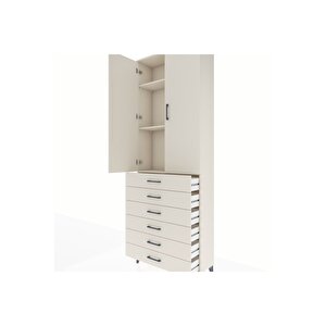 Arges Dolap 3 Raflı 6 Çekmeceli 2 Kapaklı 88x30x243 Aytaşı-aytaşı