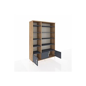 Hyperion Gardrop 10 Raflı 3 Kapaklı 132x44x195 Çam-antrasit