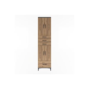 Arges Dolap 4 Raflı 4 Çekmeceli 4 Kapaklı 60x30x243 Antrasit-çam