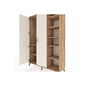 Hyperion Dolap 7 Raflı 2 Kapaklı Tek Askılı 132x44x195 Çam-aytaşı/antrasit