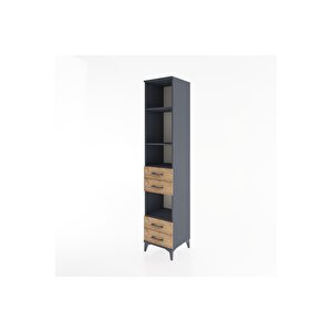 Hyperion Dolap 4 Raflı 4 Çekmeceli 44x44x221 Antrasit-çam