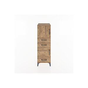 Hyperion Dolap 2 Raflı 3 Çekmeceli 2 Kapaklı 44x44x134 Çam-çam