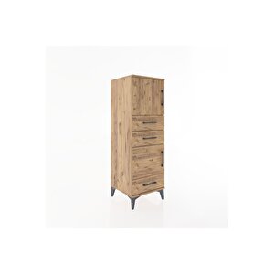 Hyperion Dolap 2 Raflı 3 Çekmeceli 2 Kapaklı 44x44x134 Çam-çam