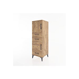 Hyperion Dolap 2 Raflı 3 Çekmeceli 2 Kapaklı 44x44x134 Çam-çam